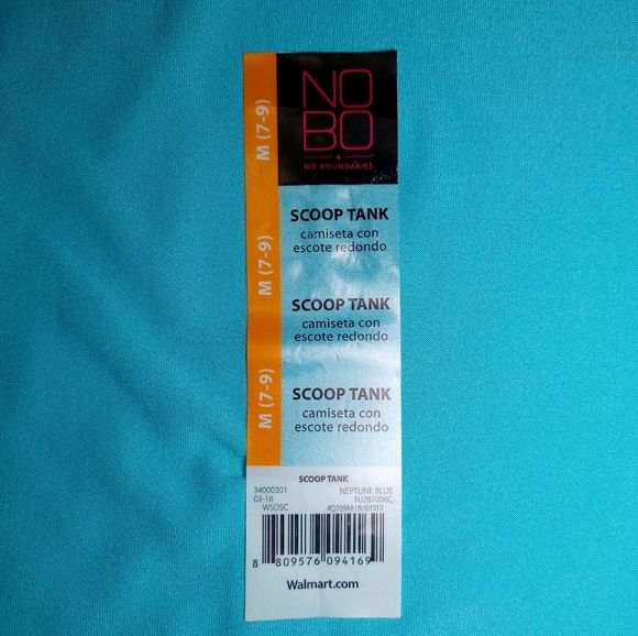 No Boundaries Scoop Tank Top  Sleeveless Women Neptune Blue Medium (7-9) - Picture 5 of 7